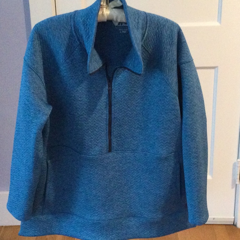 L.L. Bean Blue Zip Up Sweater